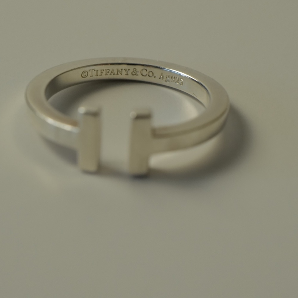 SOLD TIFFANY & CO. T Square Ring Sterling Silver Size 10.5
